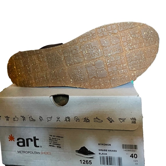 Comfortable Casual Sandals, size 40/W9-9.5, Black Platform Slides, ART Company - Picture 7 of 7